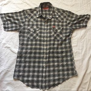 Medium Fly Plains Black,Gray & White Plaid Shirt